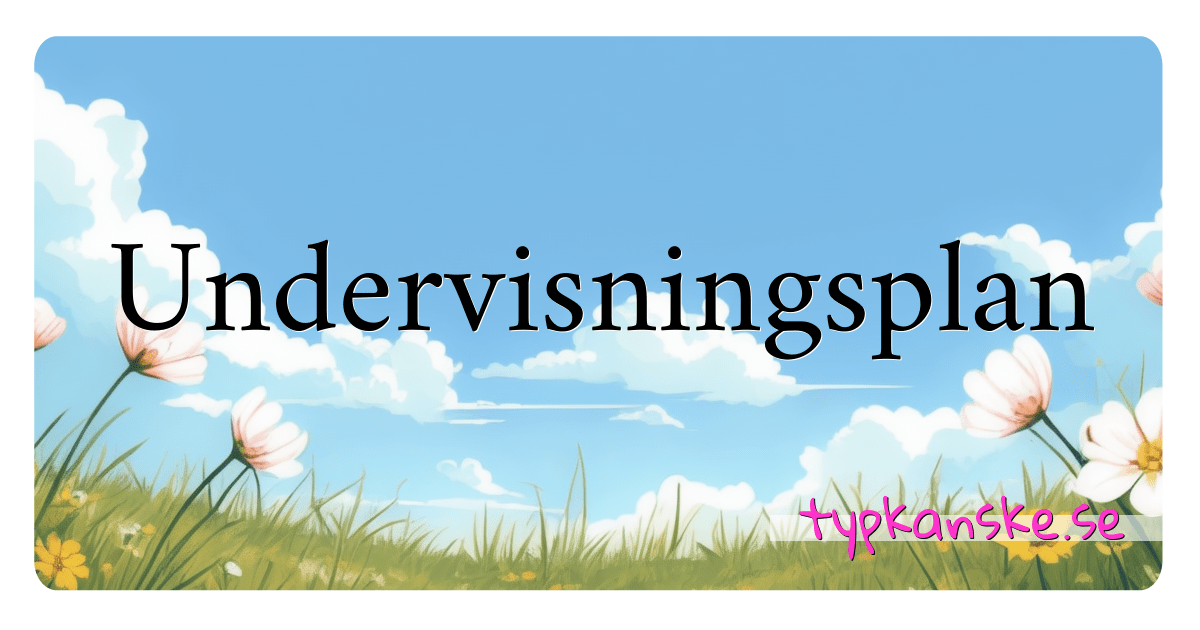 Synonym Till Undervisningsplan