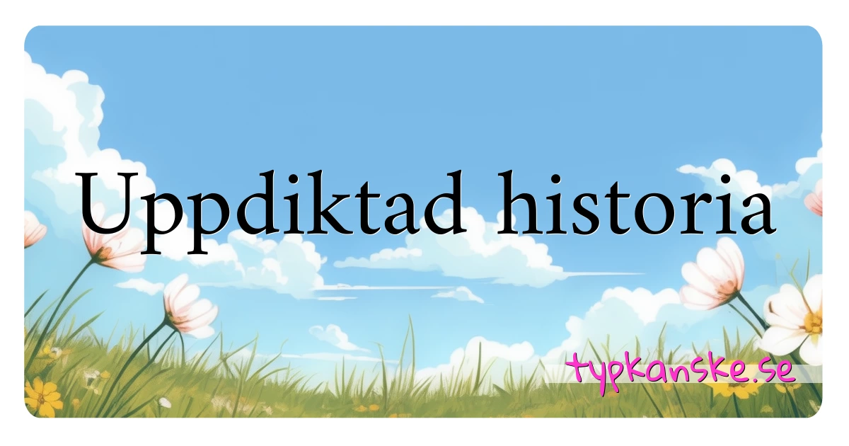 Uppdiktad historia synonymer korsord betyder förklaring och användning