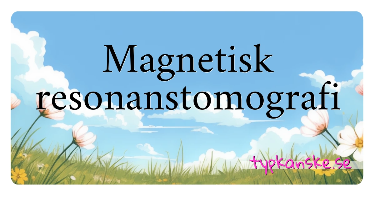 Magnetisk resonanstomografi synonymer korsord betyder förklaring och användning