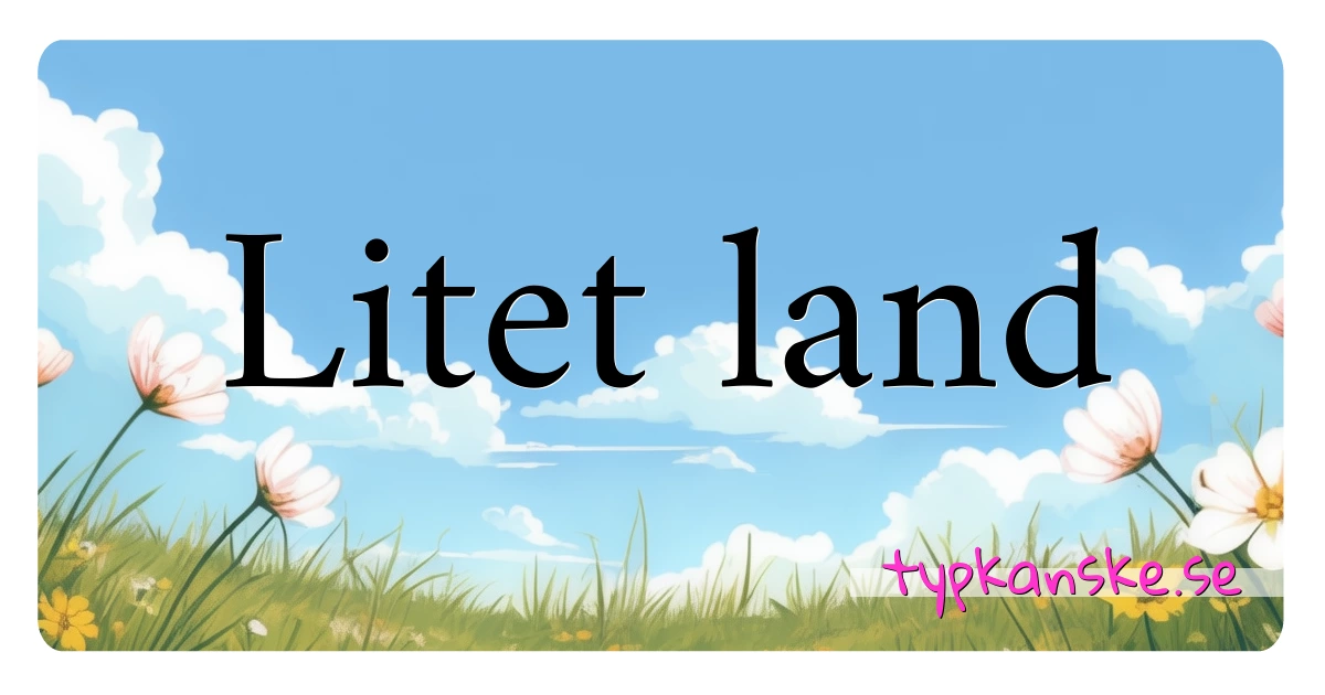 Litet land synonymer korsord betyder förklaring och användning