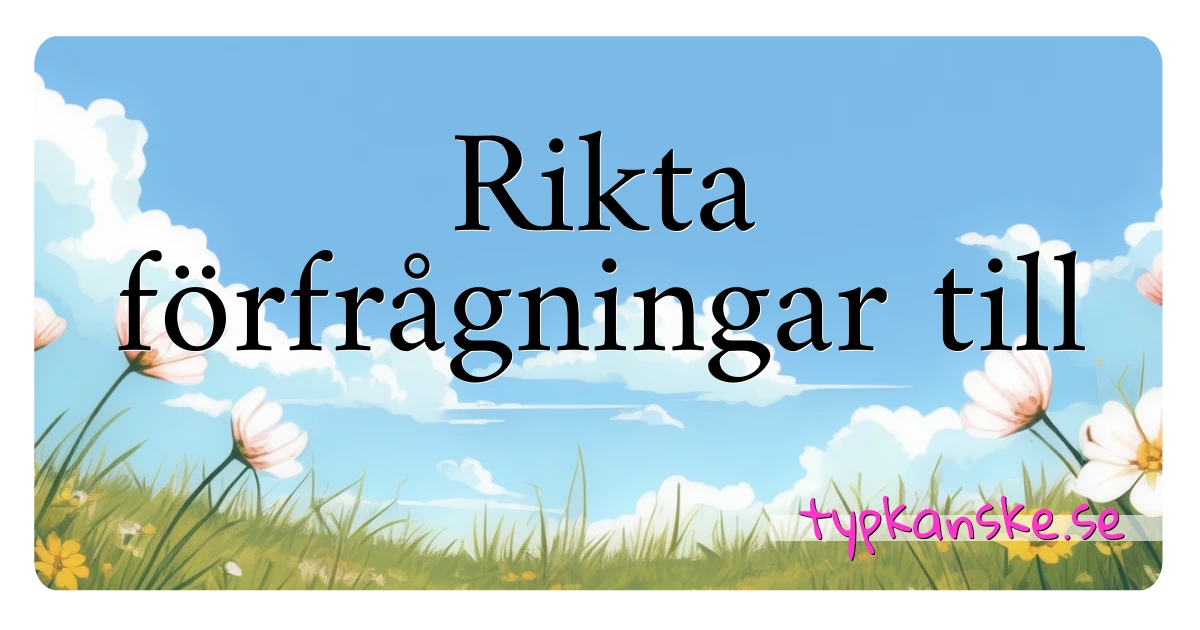 Rikta förfrågningar till synonymer korsord betyder förklaring och användning