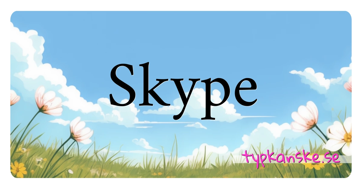 Skype synonymer korsord betyder förklaring och användning