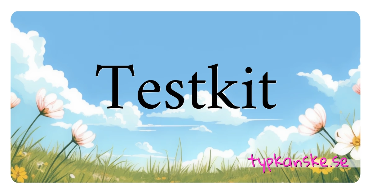 Testkit synonymer korsord betyder förklaring och användning