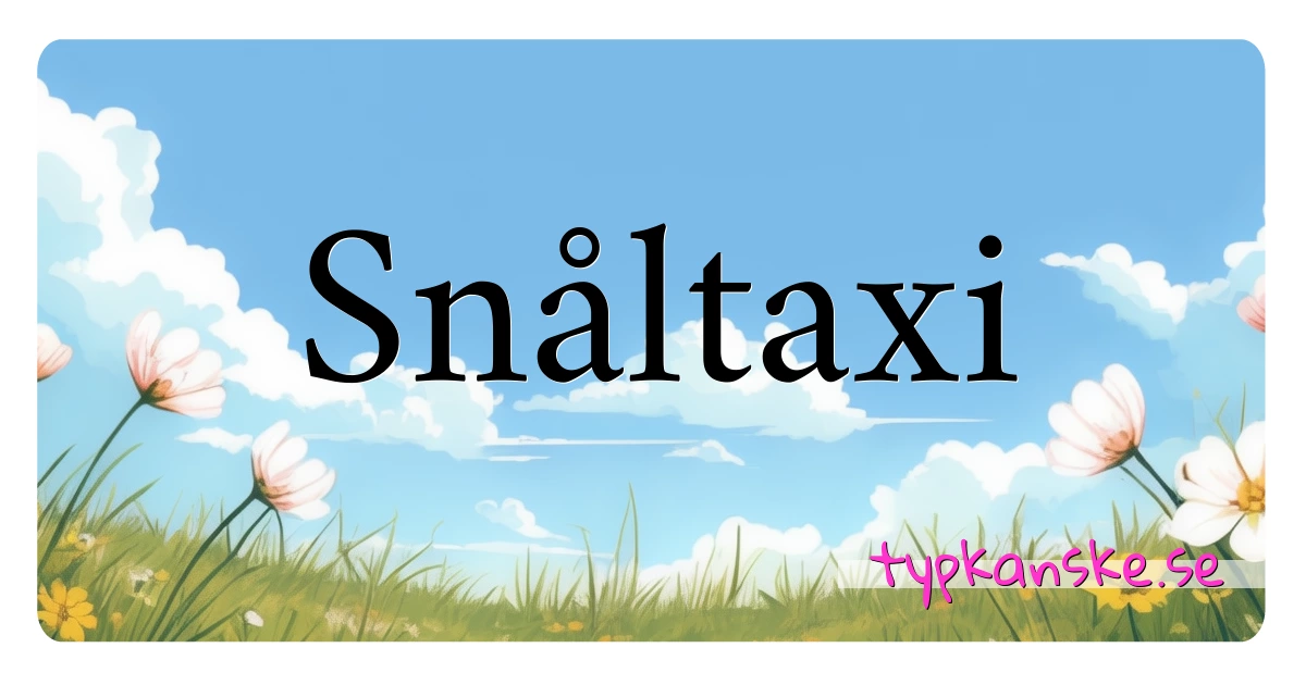 Snåltaxi synonymer korsord betyder förklaring och användning