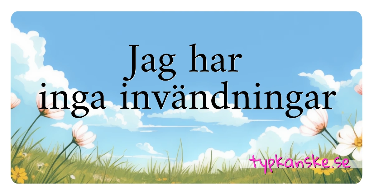 Jag har inga invändningar synonymer korsord betyder förklaring och användning