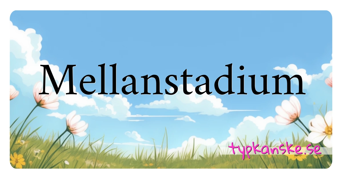 Mellanstadium synonymer korsord betyder förklaring och användning