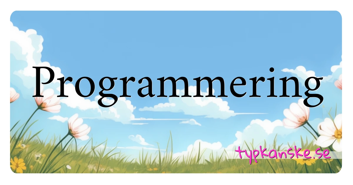 Programmering synonymer korsord betyder förklaring och användning