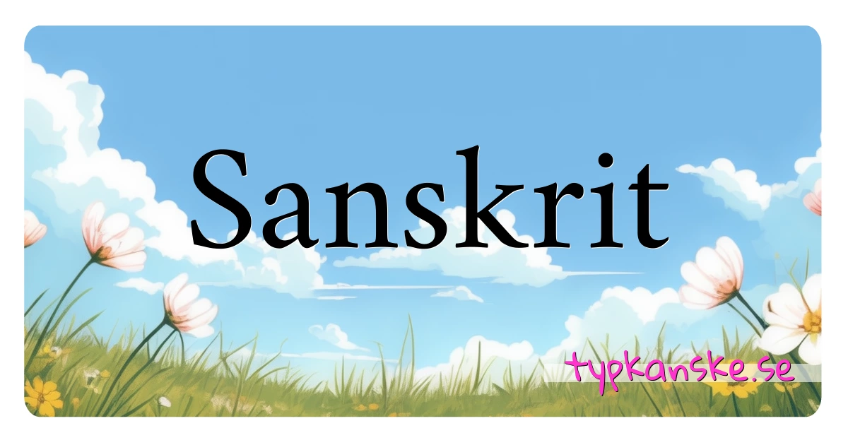 Sanskrit synonymer korsord betyder förklaring och användning