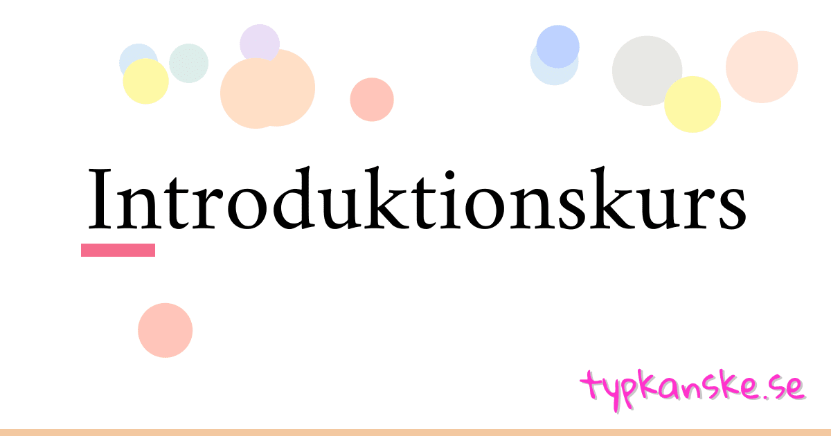 Synonym Till Introduktionskurs