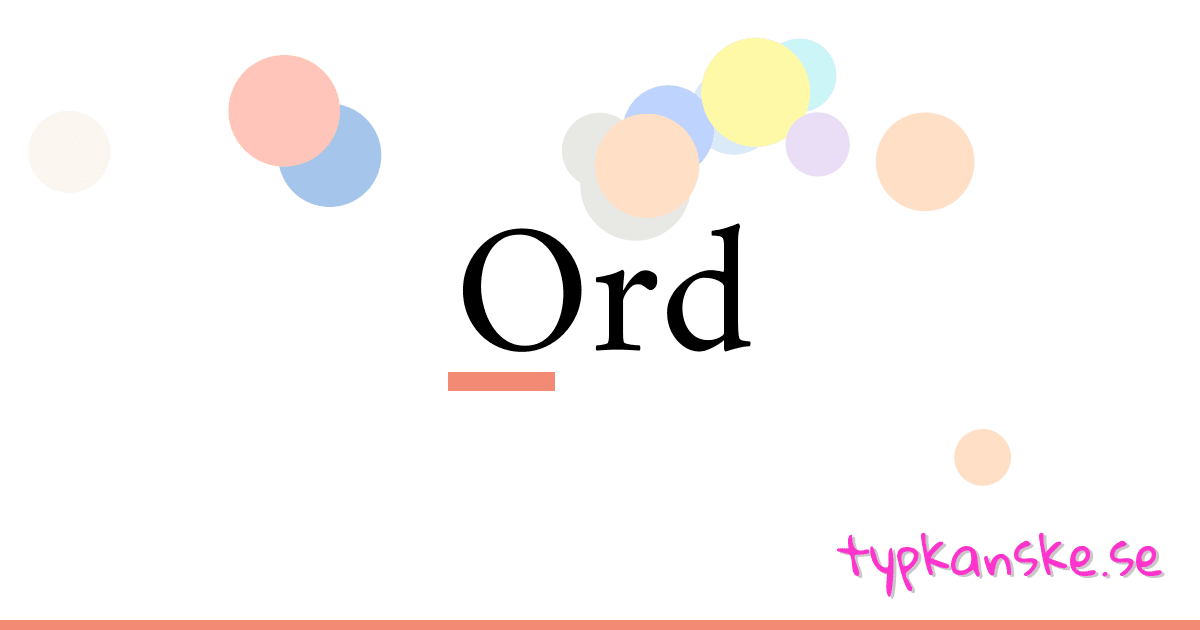 Synonym Till Ord